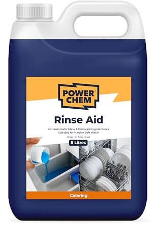 Professional Dishwasher Machine Liquid Rinse Aid 5L Cleaner for Glassware, Cutlery, Dishes - Perfect for Home, Bars, Restaurants, Clubs & Hotels