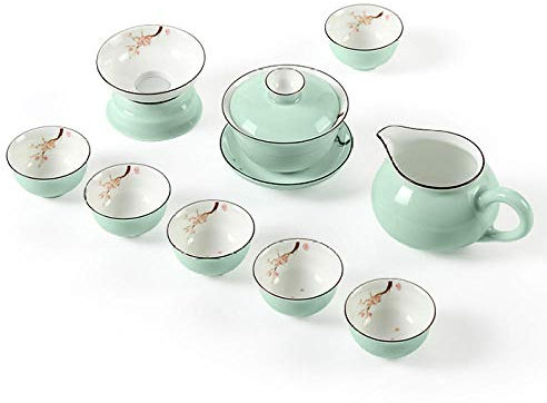 Celadon Ceramic Tea Set Kettle Mug Porcelain Chinese Kung Fu Tea Set Drink Travel Portable Tea Set Best Gifts-As Shown