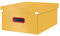 Leitz Click & Store Große Aufbewahrungsbox, Faltbare A3-Aktenbox mit Deckel, Stabiler Premium-Kartonbehälter für die Ablage von Unterlagen, Zuhause/Büro, Cosy Serie, Warmes Gelb, 53490019