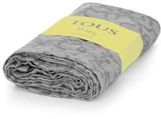 TOUS BABY - Muselina Estampada para tu Bebé. 118x98 cm. (MuseHK Gris)