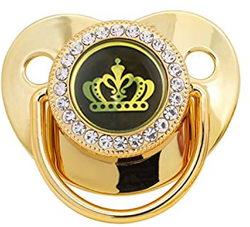 YOLIEN ABDL Lover Little Space Ageplay Erwachsenengröße Bling Schnuller für Erwachsene (Gold)