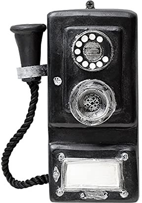LOUFOU Antike Telefon Requisiten Telefon Wand Dekor Telefon Modell Figur Cafe Bar Fenster Dekor Modell Home Schreibtisch Dekoration, Schwarz