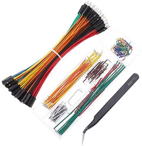 Bestlus Breadboard Jumper Wires Kabel 20 AWG plus 140 U Form vorgeformte und sortierte Kabel steckbrücken Kits plus ESD-Pinzette Breadboard Jumper Wire Kits M/F 0,1 Kopf (6/MF)