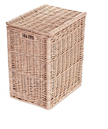e-wicker24 Weidenkorb zur Aufbewahrung von Gegenständen und als Wäschekorb oder Spielzeugkorb geeignet Wäscheschrank Truhe für Wäsche Wäschepuff aus Weide geflochten (52x40 H60, ohne Stoffeinlage)