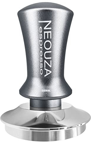 NEOUZA Espresso Tamper 58mm Spring Loaded for Coffee Machine Accessories Anti-Stick Self-Leveling,Refined Handle,Stainless Steel Flat Base