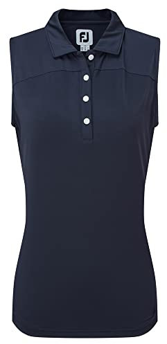 Footjoy Damen Mütze, Ärmelbündchen, Rib Knit Golfhemd, Marineblau, Medium