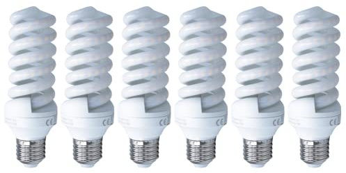 E27-Spiral-LED-Lampe, 18 W = 144 W, 1890 Lumen, Durchmesser 47 mm, Länge 144 mm, Form wie Energiesparlampe CFL (6, 3000k)