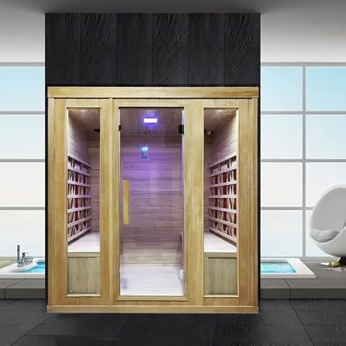 Bagno Italia Sauna infrarrojos para 6 personas 180 x 140 cm con radio cromoterapia aromaterapia ozonoterapia