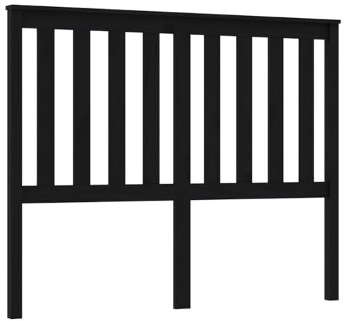 vidaXL Kopfteil Betthaupt Bettkopfteil für Bett Bettrahmen Bettgestell Massivholzbett Holzbett Schlafzimmer Schwarz 146x6x101cm Massivholz Kiefer