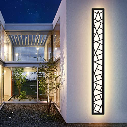 LED Lange Wandleuchte Ip67 Wasserdicht Wandlampe Led Lang Wandlampe Villa Innen Außenwandleuchten Anthrazit Lange Wandleuchten Aussen Gartenwandbeleuchtung Garage Terrasse-100CM,Warmes Licht