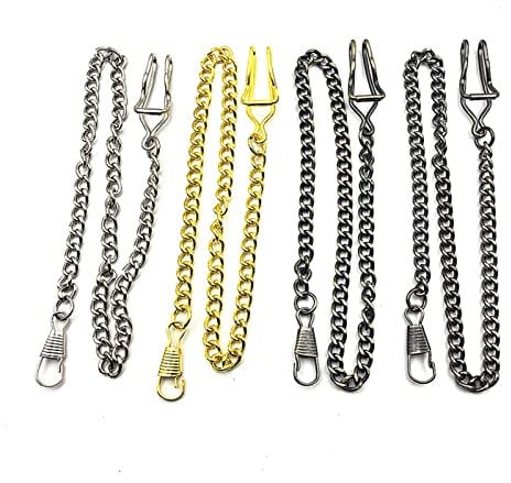 Butyeak Metall Taschenuhrkette, Weste Kette Uhr, Clip Taschenuhr Kette, Taschenuhr Kette, für Männer Erwachsene Frauen, 4 Stück