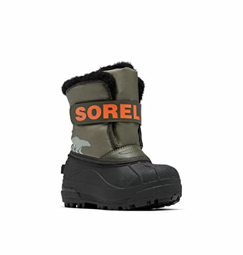Sorel Unisex Kids Kids Snow Commander Winter Boots, Green Stone Green X Alpine Tundra Children, 11 UK