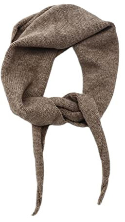 Yizelli 110x32cm Dreiecksmuster Strickschal für Frauen Einfarbig Herbst Winter Warm Schal (Kaffee)