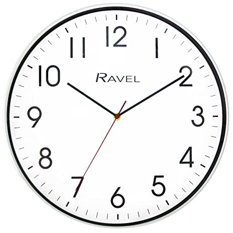 Ravel - Moderne 40cm Wanduhr für Büro und Küche - Analog Quarz - RWC.40.4 - Weiß