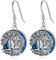 Orecchini albero della vita, Orecchini Ciondolo Cristallo blu Albero della vita in Argento Sterling 925, Orecchini Sorelle Ipoallergenici Gioielli Donna, Regali per Donna Mamme Ragazze