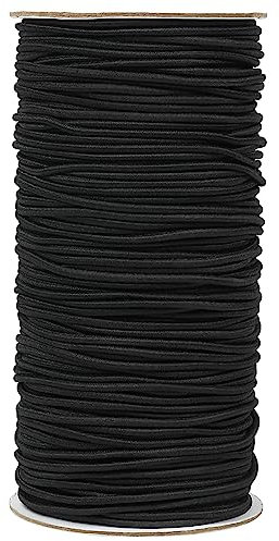 Schwarze elastische Schnur, 100 m, 2 mm, dehnbare Schnur für Armbänder, Halsketten, Schmuckherstellung, Perlen und Bastelarbeiten