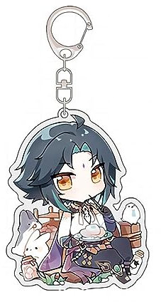 Genshin Impact Porte - Clés Pendentif Anime Genshin Chibi Figurine Fanzine Acrylique Porte - Clés Sac Clé De Voiture Accessoires (Xiao)