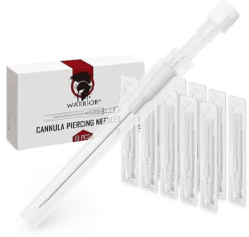 WARRIOR Einweg-Sterilkanüle Ohr-Nasen-Piercing-Nadeln Körperpiercing Professionelles Tattoo-Zubehör (10 Stück/Box, Weiß 17G)