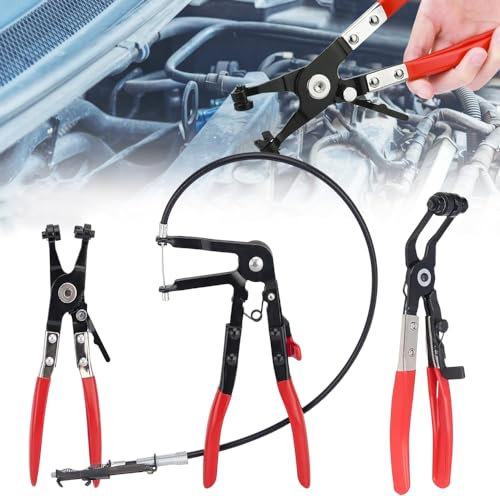 Pince Collier de Serrage, 3 Pcs Pince a Collier Durite,Pince Collier Cardan, Pince Collier Echappement,Pince Durite Autoserrant Flexible Auto,Outillage Mecanique Auto pour Réparation de Voiture