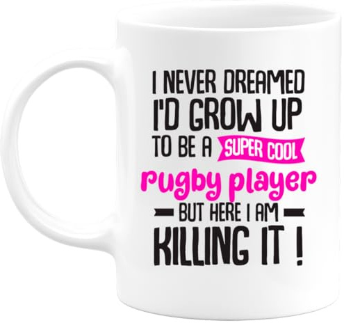 quotedazur - Mug for Cool Rugby Player - The Perfect Woman Gift Lovers - Personalized - Original Birthday, Christmas, Thank You, Sports