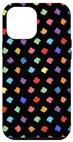 Hülle für iPhone 15 Plus Polka Dot Daubs Handyhülle, Künstlerpalette, Schwarz, Geschenkartikel