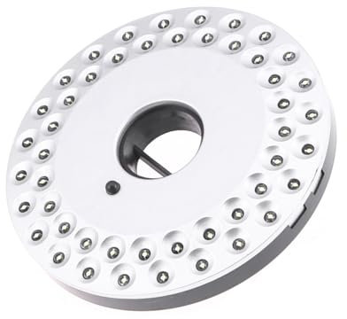 Mikikit Led-campinglampe Mit Leuchtstoffröhren Batteriebetrieben Runde Scheibenlampe Für Terrassenschirmleuchte Und Zeltbeleuchtung Campinglicht Mit Haken Zum Aufhängen Energiesparend Und