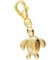 Goldene Hufeisen Schildkröte Charm Anhänger 925 Sterling Silber Gelbgold vergoldet
