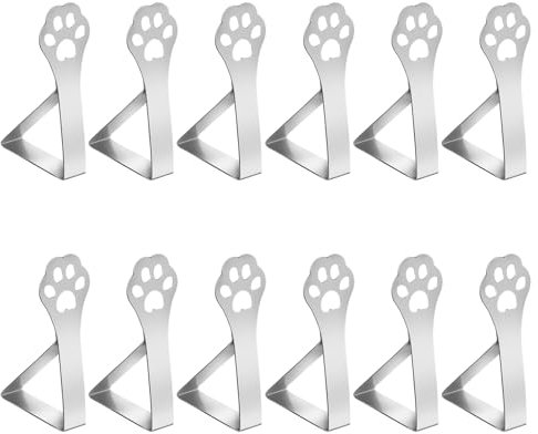 Halinuia 12 Pièces Pince Nappe Exterieur Inoxydable,Pièces Pince Nappe en Forme de Griffe de Chat,Nappe Clips Anti-Glissant pour Jardin Pique-Nique, Barbecue, Mariage, fête