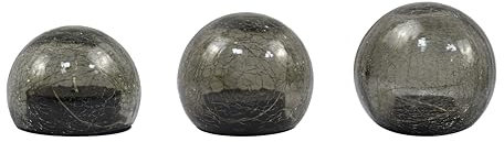 ito Electronics 3er Set LED Glaskugeln mit Craquelé-Effekt - Verschiedene Größen 10cm, 12cm, 15cm - IP44 - Für Drinnen und Draußen