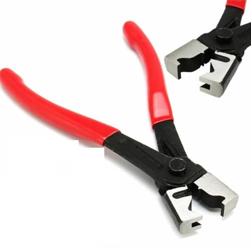 Pinza per Fascette Stringitubo Clic-R, 17 cm – Pinze Angolari Professionali in Acciaio, Impugnatura Antiscivolo, per Riparazioni Auto, Tubi Carburante, Manutenzione Meccanica