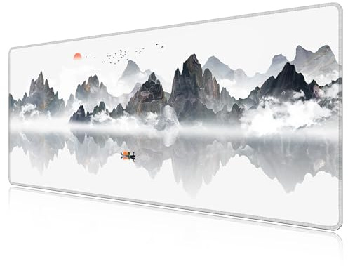 LL-COEUR Motiv XXL Mauspad Wasserdicht 140x60x0,3cm, Erweitertes Gaming Schreibtischunterlage mit rutschfeste Gummibasis (Landschaften 2, 1400x600x3mm)