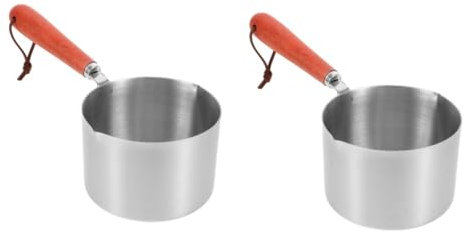 MAGICLULU 2 Piezas De Olla De Aceite De Acero Inoxidable para Trabajar En Wok Olla Pequeña para Verter Aceite con Mango Cacerola para Verter Aceite Cacerola De Acero Inoxidable Olla