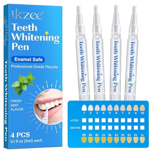 Zahnaufhellung Stift 4-Pack, Zahnaufhellung Gel– Schnell, Sanft,Emaille Safe Entfernt Jahrelange Flecken.Safe Für Emaille – 100% Natürliche Formel, Ungiftig, Einfach Zu Bedienen, Reisefreundlich