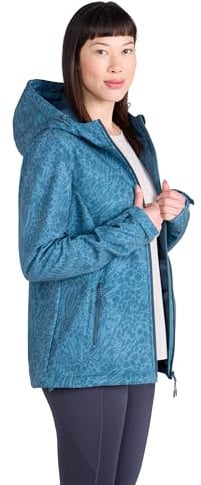 Mountain Warehouse Exodus Womens Softshell Jacket - Breathable, Adjustable, Water & Wind Resistant Ladies Coat - For Autumn, Winter, Walking, Everyday wear Dark Teal Women's Size 20