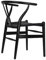 FSDFKPOP Wishbone Massivholz-Y-Stuhl, Mid-Century-Armlehnen-Esszimmerstuhl, Hanfsitz (Esche-Walnuss)(Ash-Black Cord,Pack of 2)
