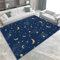 Dunkelblau Bedruckter Teppich 60x120 cm Sterne Mond Teppich Short Pile Rug, Foyer Korridor Restaurant Arbeitszimmer Büro Badezimmer rutschfeste Waschbare Matte