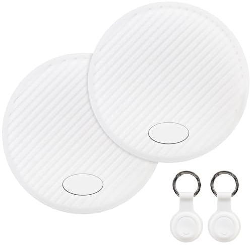 GPS Locator - 2 Blanche Smart Tracker Tags, Bluetooth Locator Compatible avec Apple Where is (iOS 14.5 +), trouver des Articles pour Bagages, valises, Sacs à Dos, Batteries remplaçables