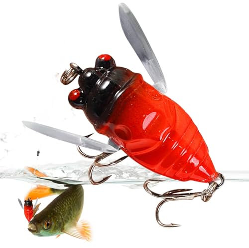 Angelköder Zikade, Angelköder Zikade - Realistischer Angelköder, harter Köder zum Angeln, Cigale, robuster Angelköder, Kunstköder für Teich