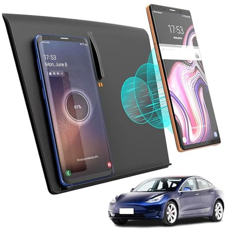 GQQSXZNTD Car Wireless Charger for Tesla Model 3 [2017-Before Jun 2020], 15W Fast Charing Plate Center Console Accessory Pad for i-Phone Sam-sung
