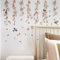 Wandtattoo Kirschblüte Hängende Blumen Baum Ast Rosa Wandaufkleber Blüten Vögel Wandsticker für Wohnzimmer Schlafzimmer Hintergrund Wanddeko