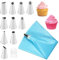 10 Douilles Patisserie et 1 Poche à Douille en Silicone Réutilisable – Kit Patisserie Professionnelle, Poche a Douille Patisserie pour Deco Gateau, Cupcake, Pâtisserie