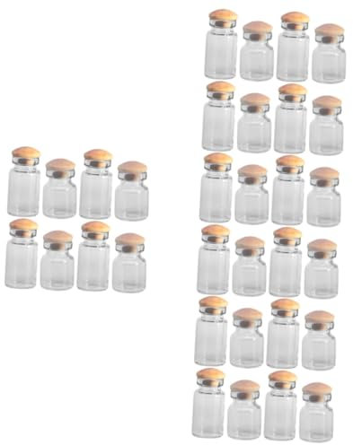 GLEAVI 32stücke Mini-glasflaschen Für -dekoration Miniatur-nahrungsmittelbehälter Für Kreative Layouts Und Wohnaccessoires