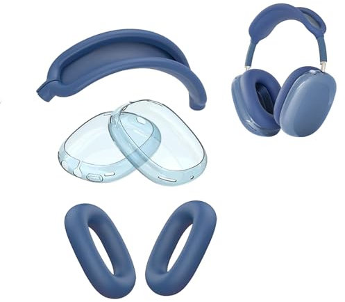 AGAOSH Silikon-Schutzhülle für AirPods Max Kopfhörer (2024/2020), Ohrpolster-Abdeckungen, weiche TPU-Ohrmuschelabdeckungen, Kopfbandabdeckung, Zubehör, Schutz für Apple AirPods Max (USB-C/Lightning