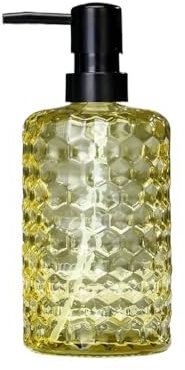 Distributeur Savon Liquide Distributeur de savon for la maison/hôtel/salle de bain Bouteille de lotion à pression en verre 500 ml Transparent Cylindrique Gris/Vert/Jaune Distributeur Liquide Vaisselle