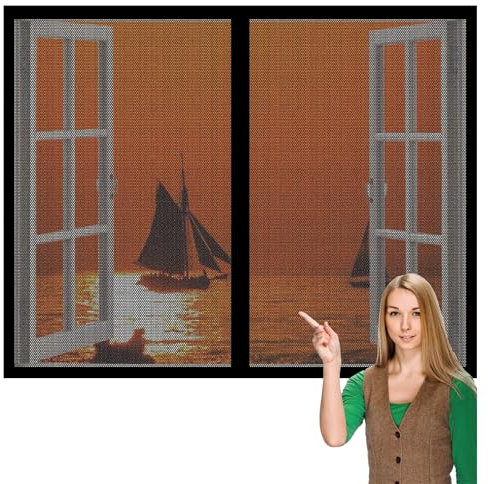 Moustiquaire Porte Fenetre 80 x 73 cm Moustiquaire Magnétique Arrêter Autres Insectes Bestioles pour Couloirs, Salon Cuisine Baie Vitree, Noir
