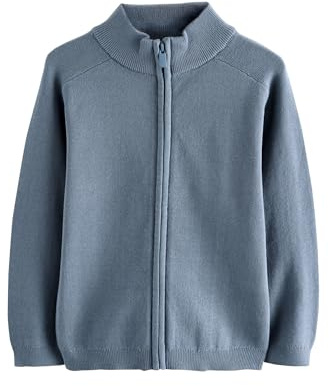 NEXT Jungen Standard Strickjacke mit durchgehendem Reißverschluss Blau Numeric_146