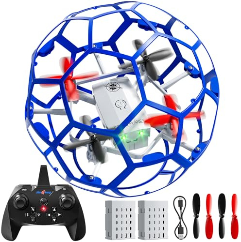 DULONIME Aviones Radiocontrolados 2,4 GHz para Niños de 8 a 12 Años | Juguete Volador RC Helicóptero Bola con Luces, Giros de 360°, Avión RC, Juguete Avión al Aire Libre para Niños de 8 a 16 Años