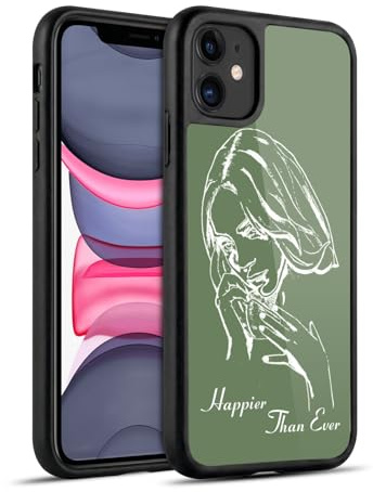 Head Case Designs Offizielle Billie Eilish Album Schablone Grün Happier Than Ever Gel Armour Hülle [Militärischer Schutzgrad] kompatibel mit Apple iPhone 11