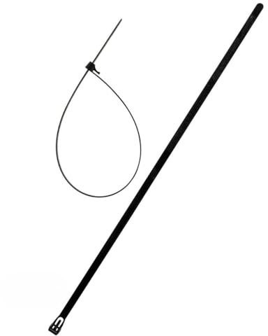 Lot de 20 colliers de câblage réutilisables 7,6x 250mm noirs