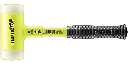 Supercraft Schonhammer, mit bruchsicherem Stahlrohrstiel, gelb-fluoreszierend beschichtet und ergonomisch geformtem, rutschsicherem Griff | D=60 mm | 3377.160